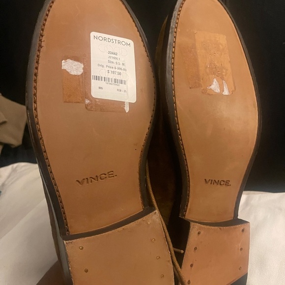 VINCE  Davies Plain Toe Derby Tan Suede Oxfords Suede Size 9.5 US NEW main image 9